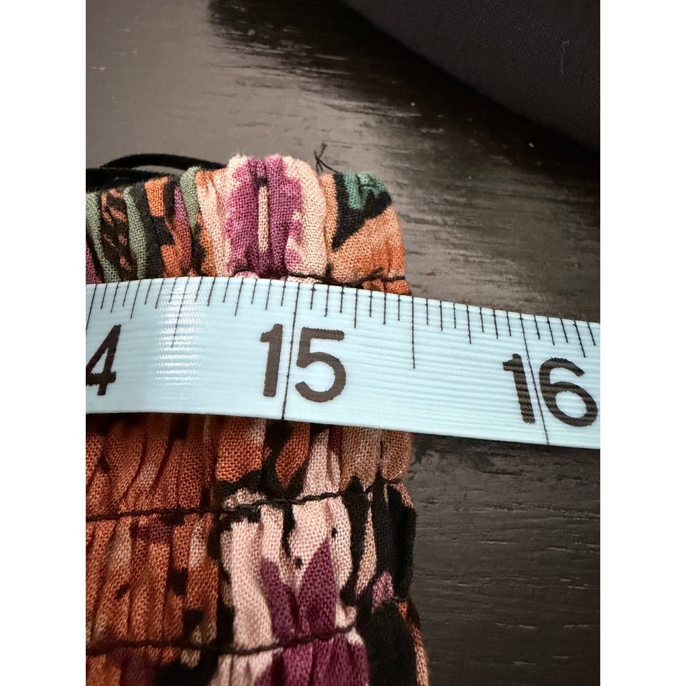 Vince Camuto Pants Womens L Multicolor Floral Tropical Wide Leg Smocked Rayon - Picture 4 of 7